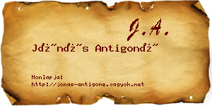 Jónás Antigoné névjegykártya